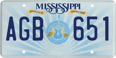 MS license plate AGB651