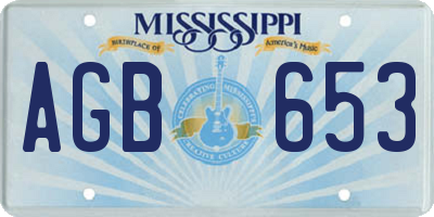 MS license plate AGB653