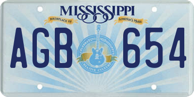 MS license plate AGB654