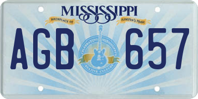 MS license plate AGB657