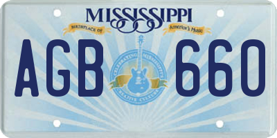MS license plate AGB660
