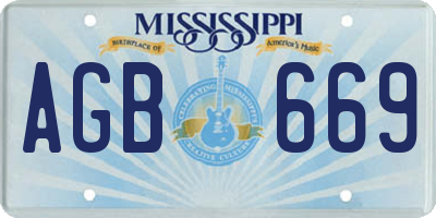 MS license plate AGB669