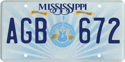 MS license plate AGB672