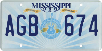 MS license plate AGB674