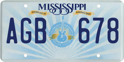 MS license plate AGB678