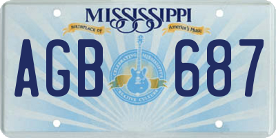 MS license plate AGB687