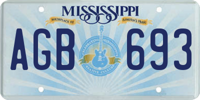 MS license plate AGB693