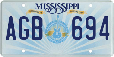 MS license plate AGB694