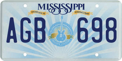 MS license plate AGB698