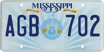 MS license plate AGB702