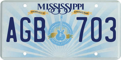 MS license plate AGB703