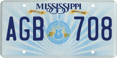 MS license plate AGB708