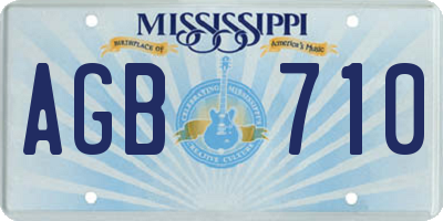 MS license plate AGB710