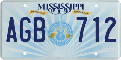 MS license plate AGB712