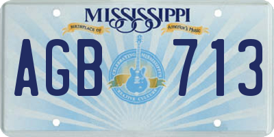 MS license plate AGB713