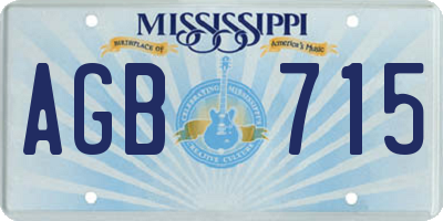 MS license plate AGB715
