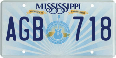 MS license plate AGB718