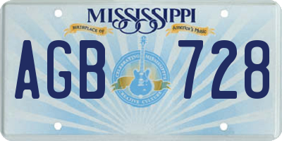 MS license plate AGB728