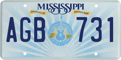MS license plate AGB731