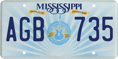 MS license plate AGB735