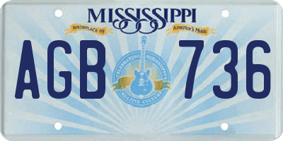 MS license plate AGB736