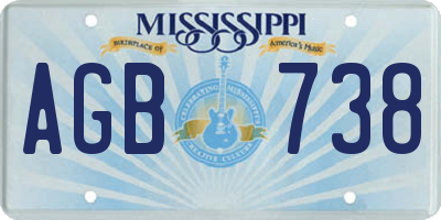 MS license plate AGB738