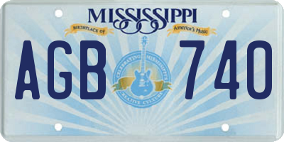 MS license plate AGB740