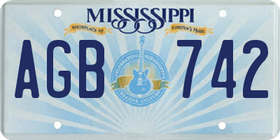 MS license plate AGB742