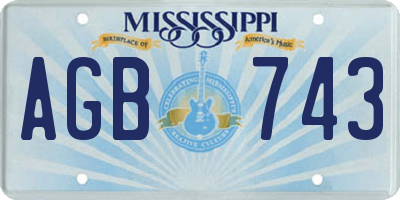 MS license plate AGB743