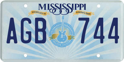 MS license plate AGB744