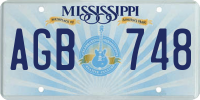 MS license plate AGB748