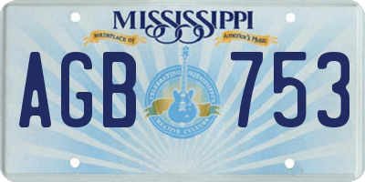 MS license plate AGB753