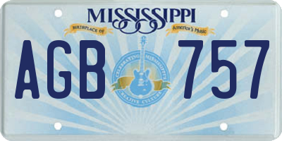 MS license plate AGB757