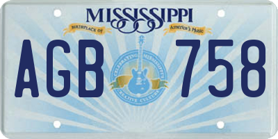 MS license plate AGB758