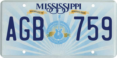 MS license plate AGB759