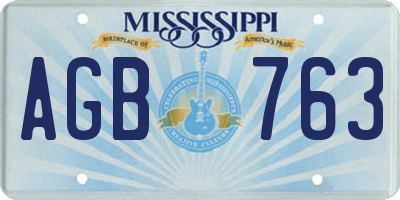 MS license plate AGB763