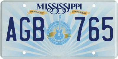 MS license plate AGB765