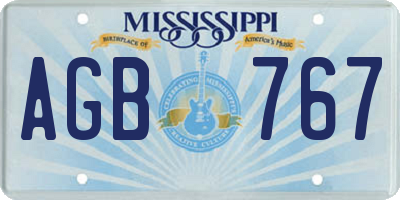 MS license plate AGB767