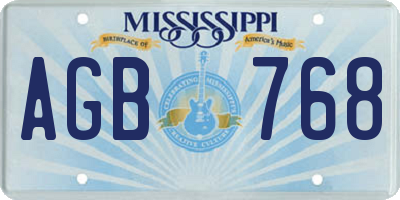 MS license plate AGB768