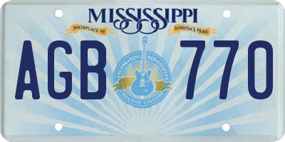 MS license plate AGB770