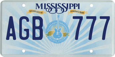 MS license plate AGB777