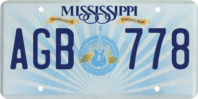 MS license plate AGB778