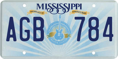 MS license plate AGB784