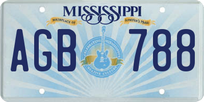 MS license plate AGB788