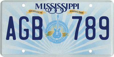 MS license plate AGB789