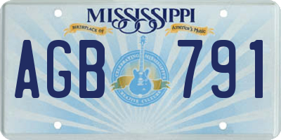 MS license plate AGB791