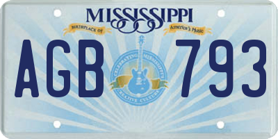 MS license plate AGB793