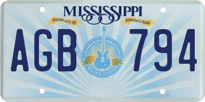 MS license plate AGB794