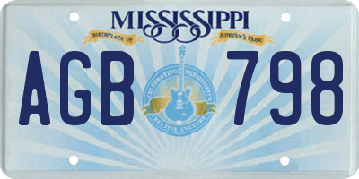 MS license plate AGB798