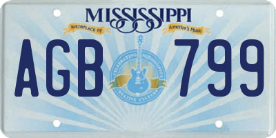 MS license plate AGB799